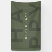 Moderner Minimal Olive Green Geburtstag Banner (Vertikal)
