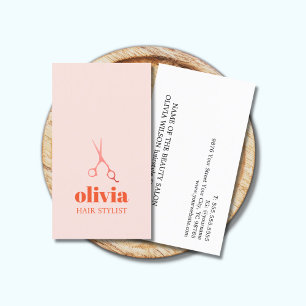 Moderner Minimal Pastel Bold Friseur Salon Visitenkarte