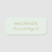 Moderner Minimal Pastel Green Beruflich Mitarbeite Namensschild (Vorderseite)