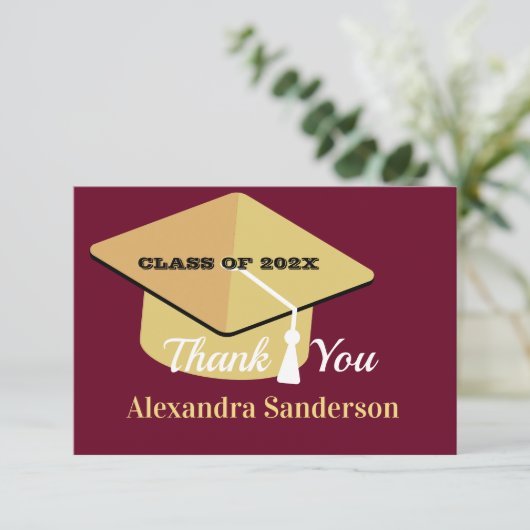 Moderner Minimal personalize School Class Abschlus Dankeskarte (Stehend Vorderseite)