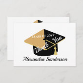 Moderner Minimal personalize School Class Abschlus Dankeskarte (Vorne/Hinten)