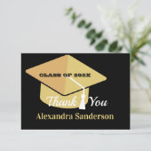Moderner Minimal personalize School Class Abschlus Dankeskarte (Stehend Vorderseite)