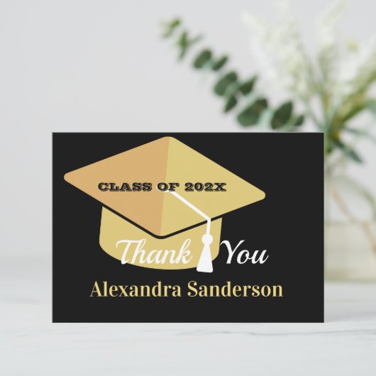 Moderner Minimal personalize School Class Abschlus Dankeskarte (Stehend Vorderseite)