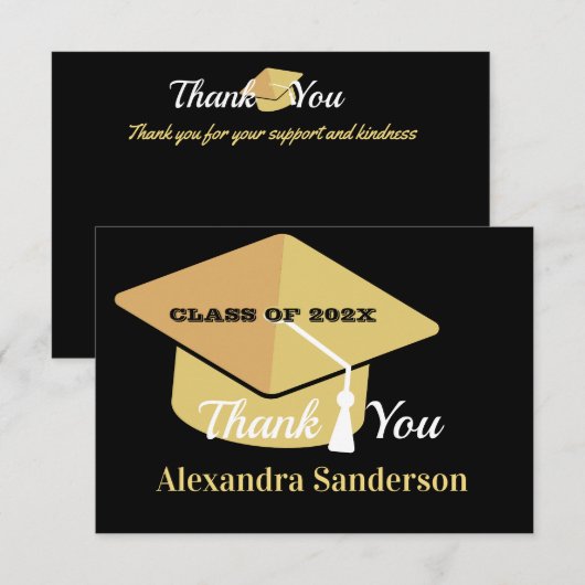 Moderner Minimal personalize School Class Abschlus Dankeskarte (Vorne/Hinten)