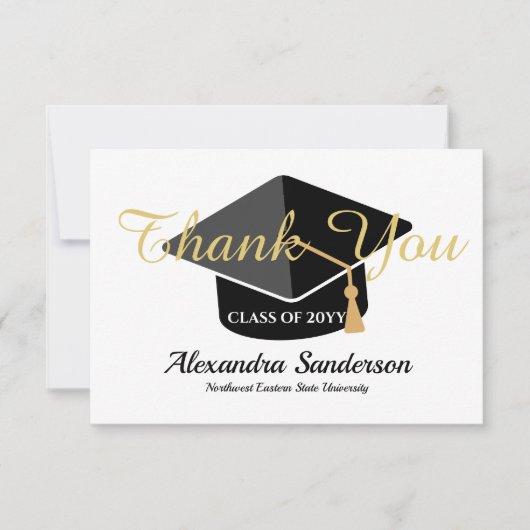 Moderner Minimal personalize School Class Abschlus Dankeskarte (Vorderseite)