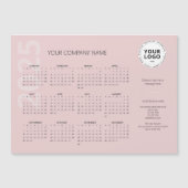 Moderner Minimal Pink Business Calendar 2025 Magnetkarte (Vorderseite)