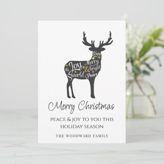 Moderner Minimal Rentier Karte (Stehend Vorderseite)