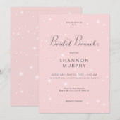 Moderner Minimal rosa Sparkle Bridal Brunch Einladung (Vorne/Hinten)