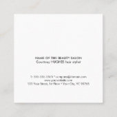 Moderner Minimal rosa Weißhaarstiel Quadratische Visitenkarte (Rückseite)