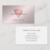 Moderner Minimal Rosegold Diamant Salon Visitenkarte (Vorne/Hinten)