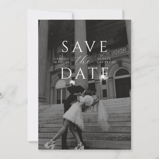 Moderner Minimal Save the Date Einladung (Vorderseite)