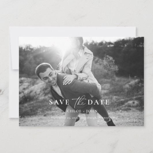 Moderner Minimal Save the Date Einladung (Vorderseite)