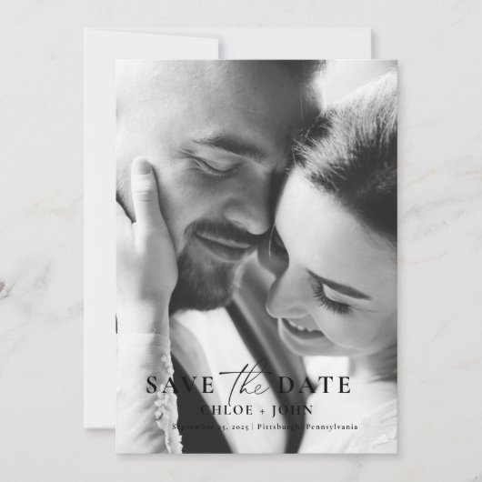 Moderner Minimal Save the Date Einladung (Vorderseite)