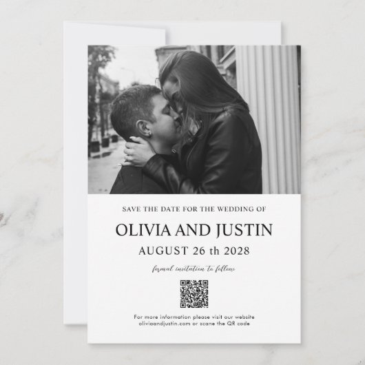 Moderner Minimal Save the Date Einladung (Vorderseite)