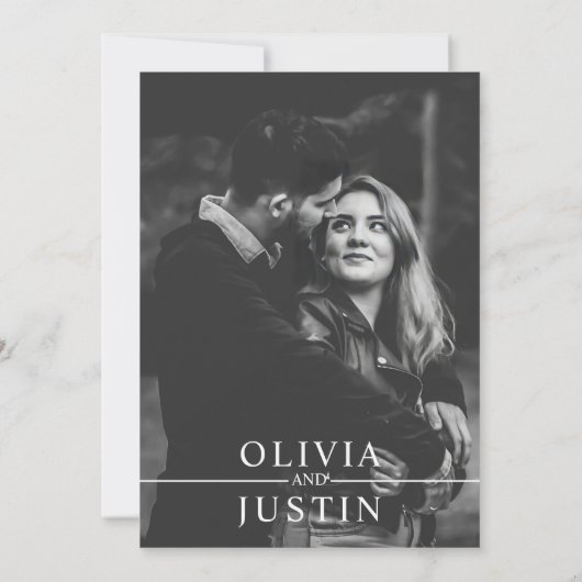 Moderner Minimal Save the Date Einladung (Rückseite)