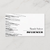 Moderner Minimal Scribble Black and White QR Code Visitenkarte (Vorderseite)