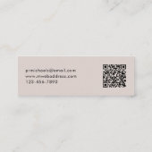 Moderner Minimal Taupe QR Code Beruflich Mini Visitenkarte (Rückseite)