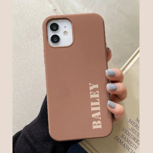 Moderner Minimal Terracotta Individuelle Name Case-Mate iPhone Hülle