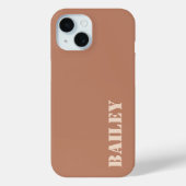 Moderner Minimal Terracotta Individuelle Name Case-Mate iPhone Hülle (Rückseite)