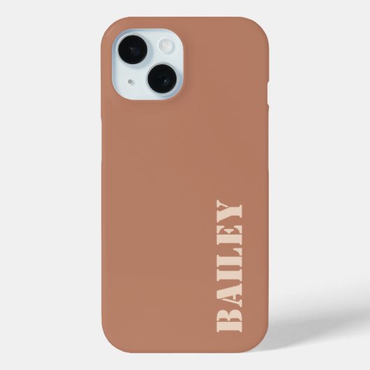 Moderner Minimal Terracotta Individuelle Name Case-Mate iPhone Hülle (Rückseite)