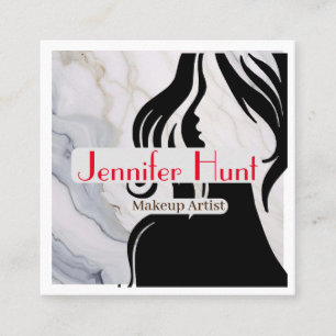 Moderner Minimal Trendy Makeup Artist QR Code Quadratische Visitenkarte
