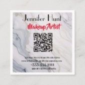Moderner Minimal Trendy Makeup Artist QR Code Quadratische Visitenkarte (Rückseite)