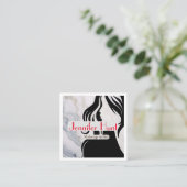 Moderner Minimal Trendy Makeup Artist QR Code Quadratische Visitenkarte (Stehend Vorderseite)