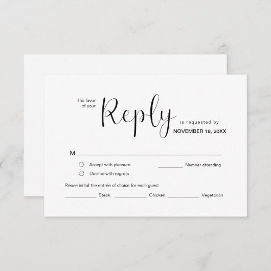 Moderner Minimal, UAWG, Schwarzer Schriftart, Reak Begleitkarte (Vorne/Hinten)