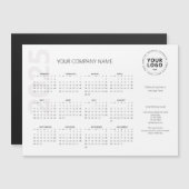 Moderner Minimal White Business Kalender 2025 Magnetkarte (Vorne/Hinten)