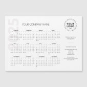 Moderner Minimal White Business Kalender 2025 Magnetkarte (Vorderseite)