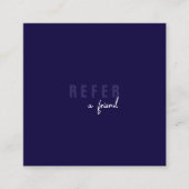 Moderner Minimalblauer Kunde Empfehlungskarte (Vorderseite)