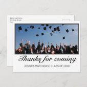 Moderner Minimaler Abschluss Dank für das kommende Postkarte (Vorne/Hinten)