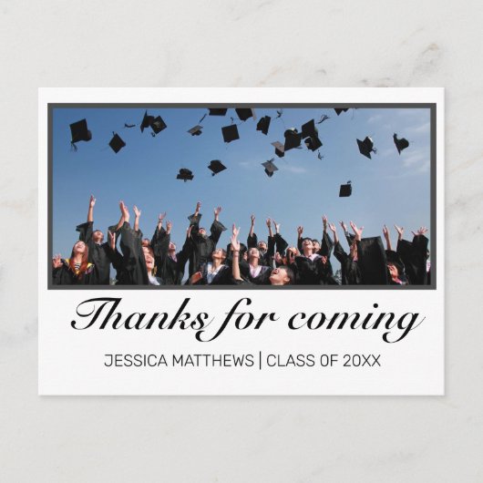 Moderner Minimaler Abschluss Dank für das kommende Postkarte (Vorderseite)