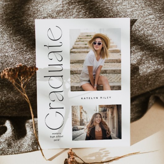 Moderner Minimaler Abschluss für Graduate 2 Foto Einladung