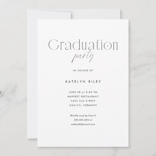Moderner Minimaler Abschluss für Graduate 2 Foto Einladung (Rückseite)