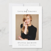 Moderner Minimaler Abschluss für Skript-Foto Dankeskarte (Vorderseite)