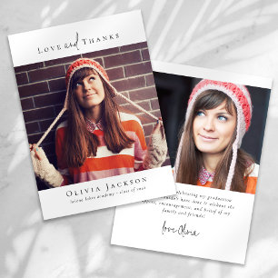 Moderner Minimaler Abschluss für Skript-Foto Dankeskarte