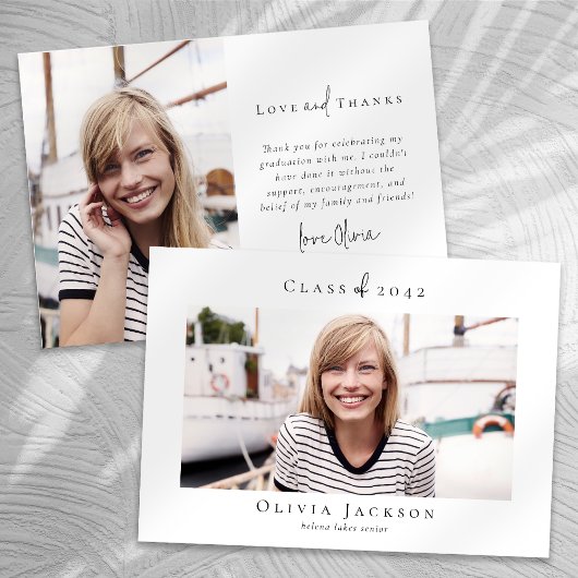 Moderner Minimaler Abschluss für Skript-Foto Dankeskarte