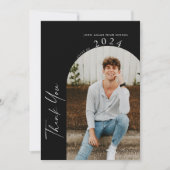 Moderner Minimaler Abschluss mit zwei Fotos Dankeskarte (Vorderseite)