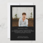 Moderner Minimaler Abschluss mit zwei Fotos Dankeskarte (Rückseite)