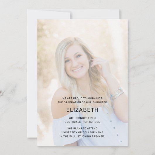 Moderner Minimaler Arch 2 Foto Abschluss Ankündigung (Rückseite)