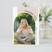 Moderner Minimaler Arch 2 Foto Abschluss Dankeskarte (Stehend Vorderseite)