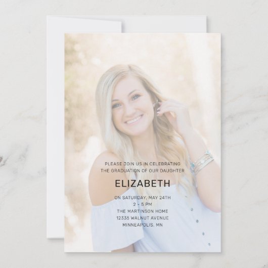 Moderner Minimaler Arch 2 Foto Lila Abschluss Einladung (Rückseite)