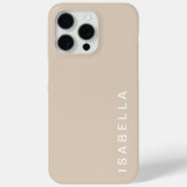 Moderner minimaler Beige Personalisierter Name Case-Mate iPhone Hülle (Rückseite)