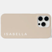Moderner minimaler Beige Personalisierter Name Case-Mate iPhone Hülle (Rückseite (Horizontal))