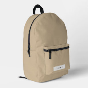 Moderner Minimaler Beige Solid Color Individuelle Bedruckter Rucksack