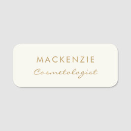 Moderner Minimaler Beruflicher Elfenbeinarbeitnehm Namensschild