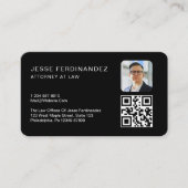 Moderner Minimaler Beruflicher QR-Code schwarz Visitenkarte (Vorderseite)