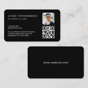 Moderner Minimaler Beruflicher QR-Code schwarz Visitenkarte