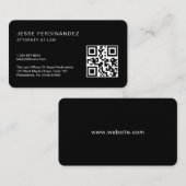 Moderner Minimaler Beruflicher QR-Code schwarz Visitenkarte (Vorne/Hinten)